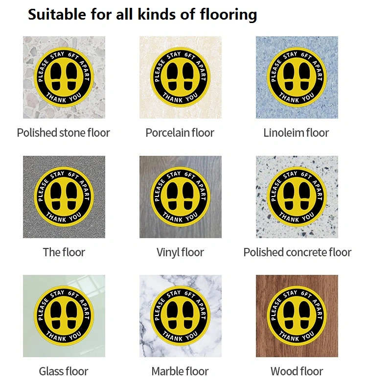 Factory Direct Sales OEM Low Price Keep Distance Water Proof Color Floor Sticker