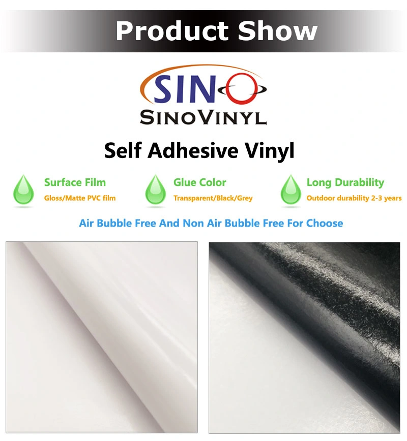 SINOVINYL Factory Price Label Sticker Eco Solvent Printing Chrome Laser Self Adhesive Vinyl Film