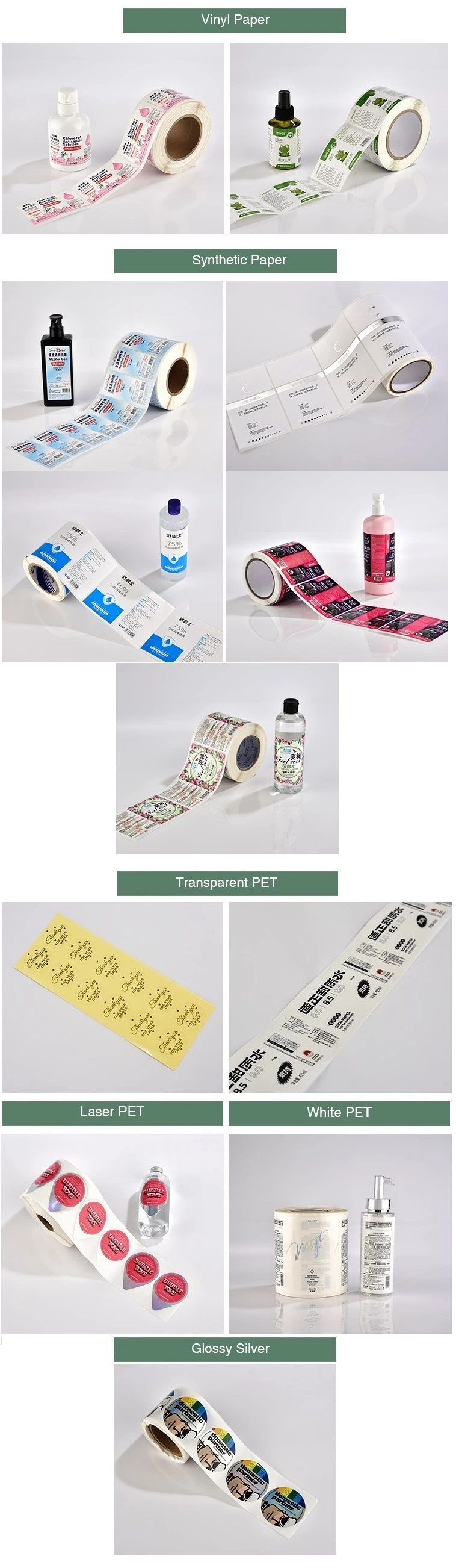 Custom Adhesive Label Sticker Printing Cosmetic Product Bottle Packaging Labels Water Bottle Adhesive Sticker